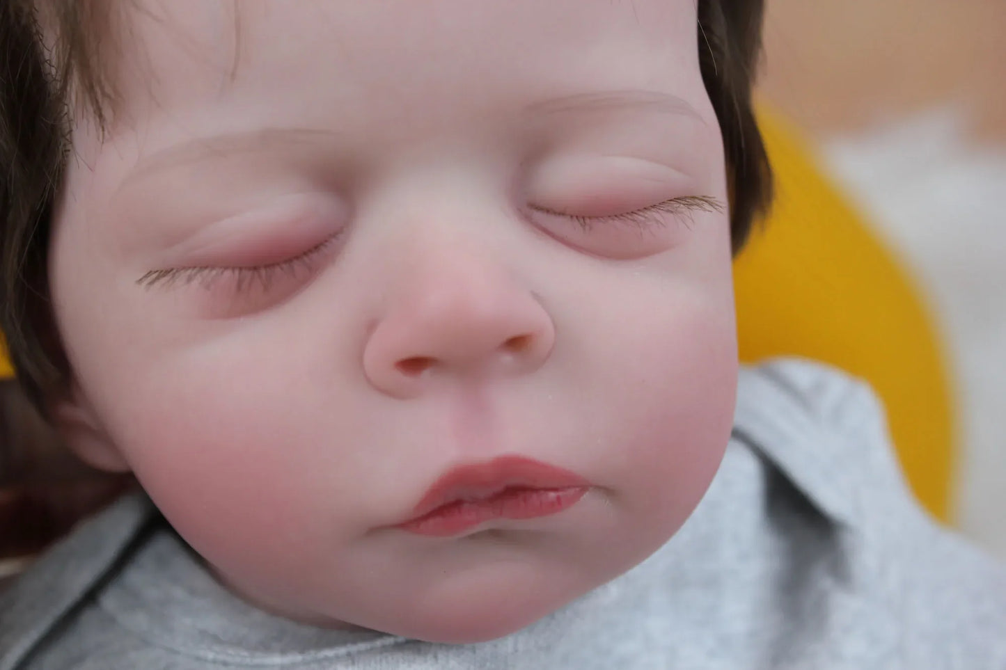 Reborndoll Lilli realistic Soft Cloth Body, Hand-Rooted Hair, and Closed Eyes