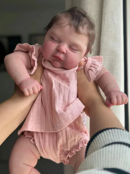Peaches, poupée réaliste à corps en tissu doux et cheveux implantés à la main