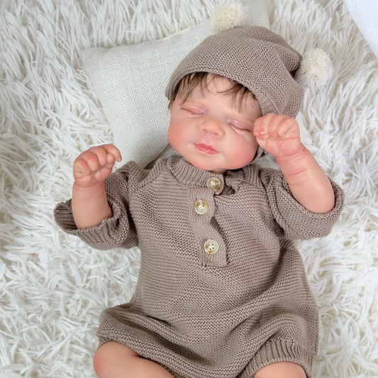 Reborn Baby Pascale Soft Cloth Body, Hand-Rooted Hair
