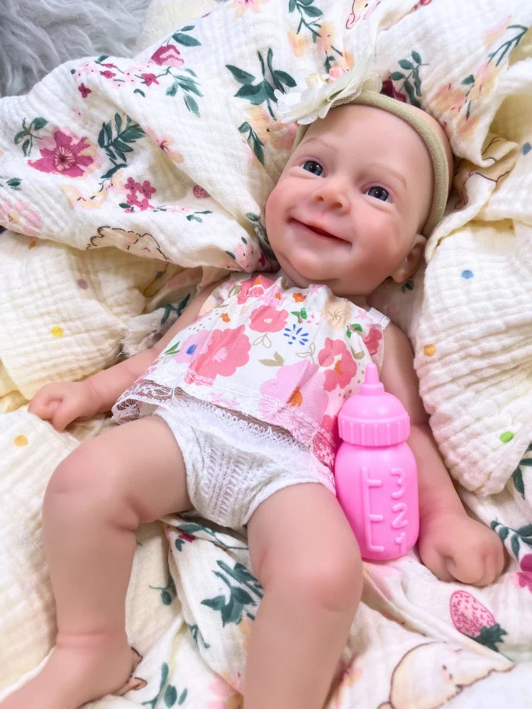 Sebastia – 13-Inch Full Silicone Reborn Baby Girl Doll with Blue Eyes