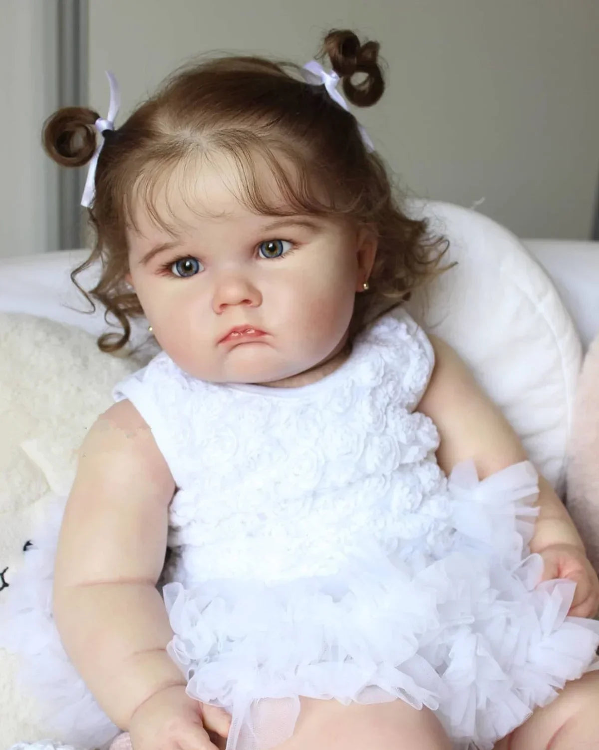 Bolly, poupée bébé reborn 24 pouces | Corps en tissu doux, cheveux implantés à la main, yeux fixes