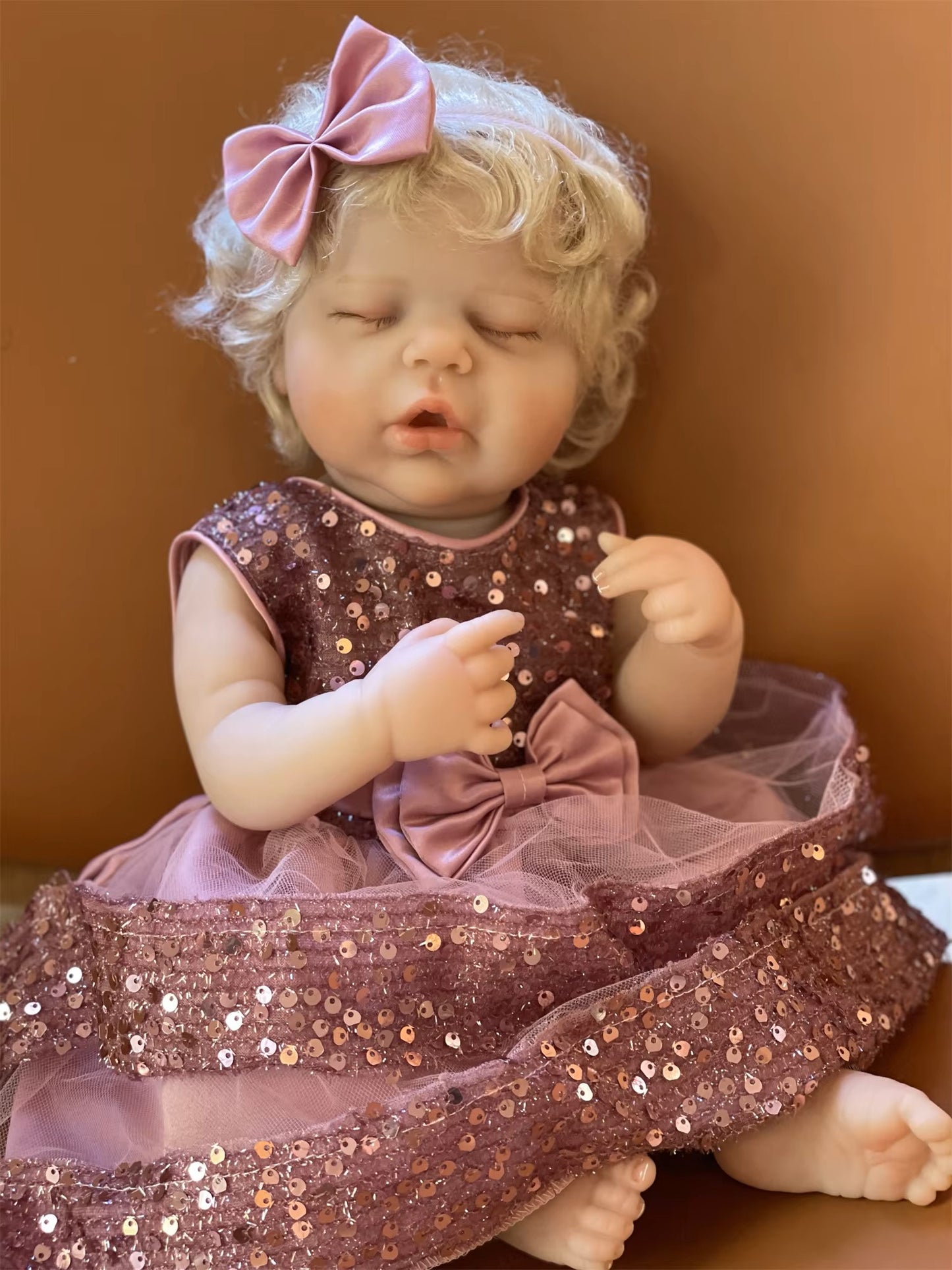 Alexis, poupée bébé reborn, cheveux blonds
