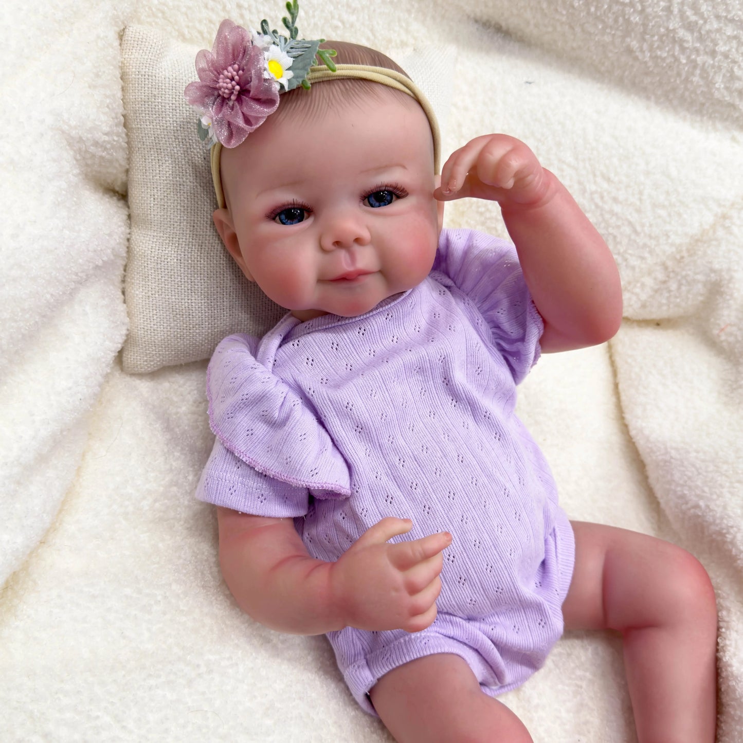 Elsi – 19” Hand-Painted Realistic Reborn Doll with Full Silicone Vinyl Body