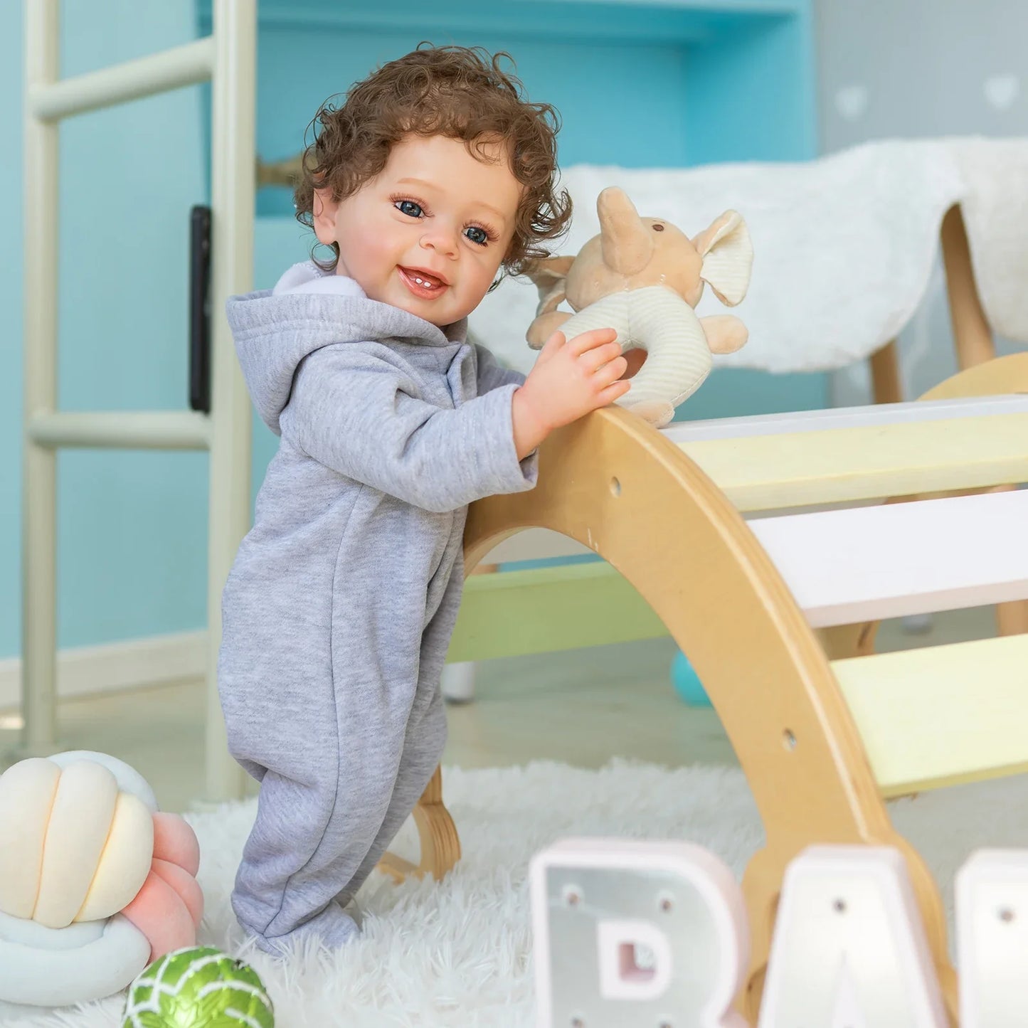 Soft Silicone Real Touch Reborn Baby Boy Doll: 22-Inch Full-Body