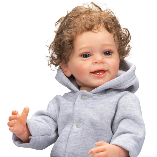 Soft Silicone Real Touch Reborn Baby Boy Doll: 22-Inch Full-Body