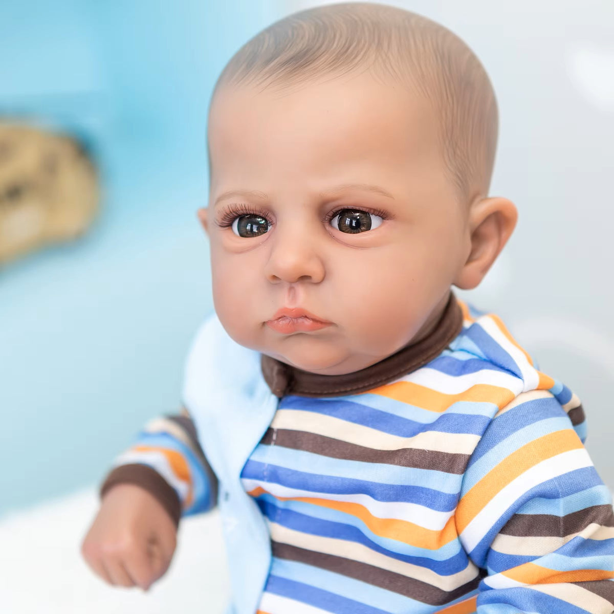 Cameron, poupée bébé reborn à corps en tissu 23 pouces