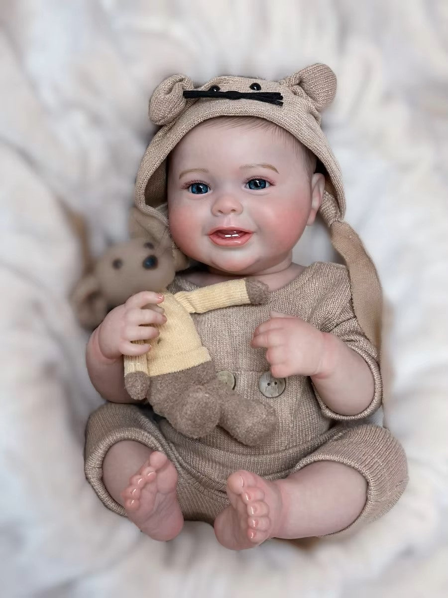 reborn baby boy smiling newborn 18 inch doll
