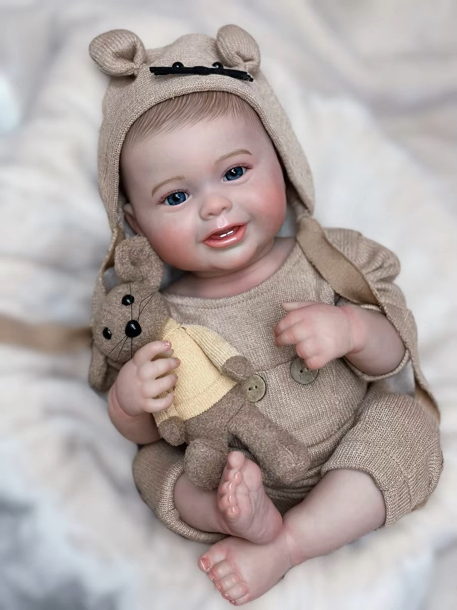 reborn baby boy smiling newborn 18 inch doll