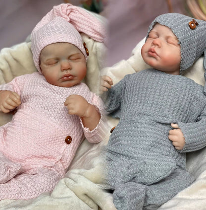 Jumeaux bébés reborn aux cheveux peints, faits main, édition limitée