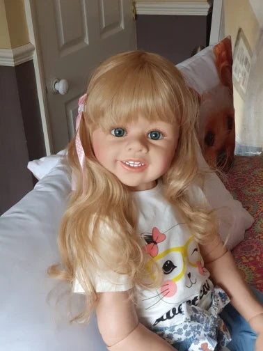Grande poupée 98 cm, chef-d’œuvre original, bambin fille 3-4 ans