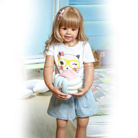 Grande poupée 98 cm, chef-d’œuvre original, bambin fille 3-4 ans