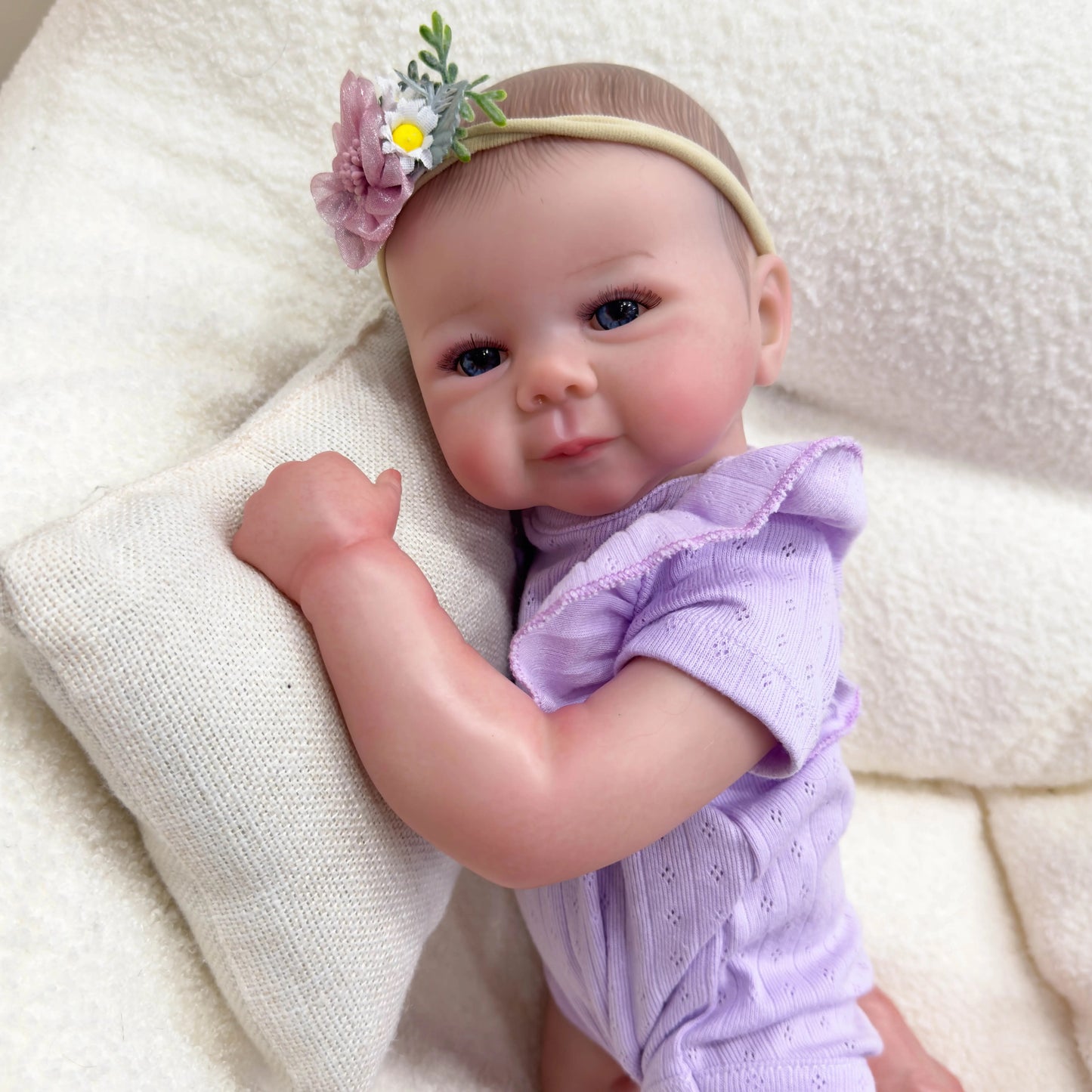 Elsi – 19” Hand-Painted Realistic Reborn Doll with Full Silicone Vinyl Body