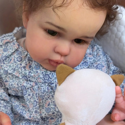 Mira – poupée bébé reborn aux cheveux implantés à la main (24 pouces, corps en tissu doux)