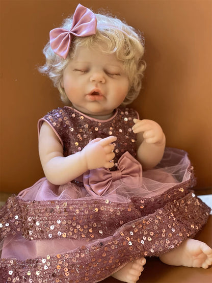 Alexis, poupée bébé reborn, cheveux blonds