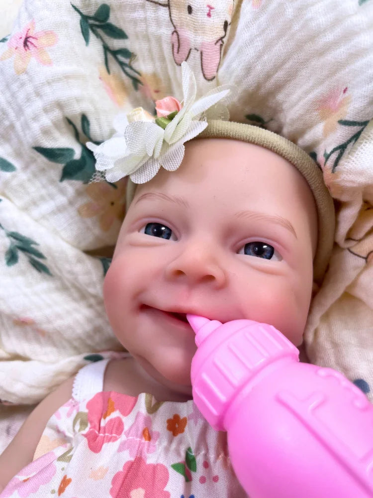 Sebastia – 13-Inch Full Silicone Reborn Baby Girl Doll with Blue Eyes