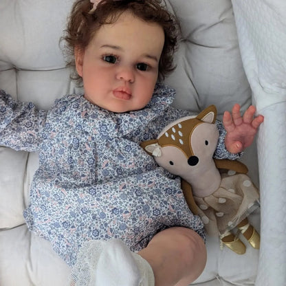 Mira – poupée bébé reborn aux cheveux implantés à la main (24 pouces, corps en tissu doux)
