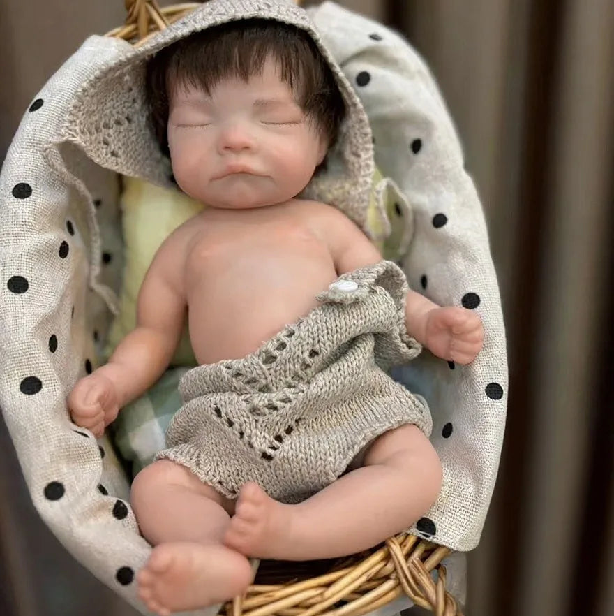 Realistic Full Body Silicone Reborn Baby Girl Doll with Rooted Hair