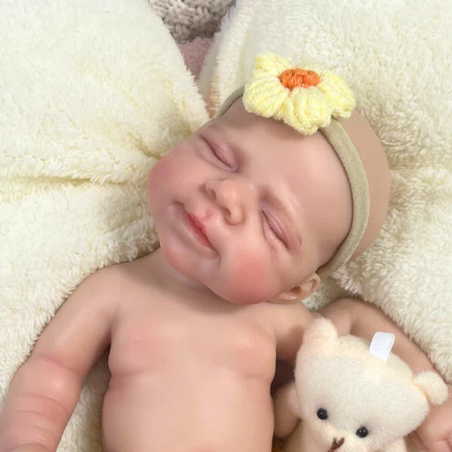 Elise – 12-Inch Mini Full Silicone Sleeping Reborn Baby Girl Doll