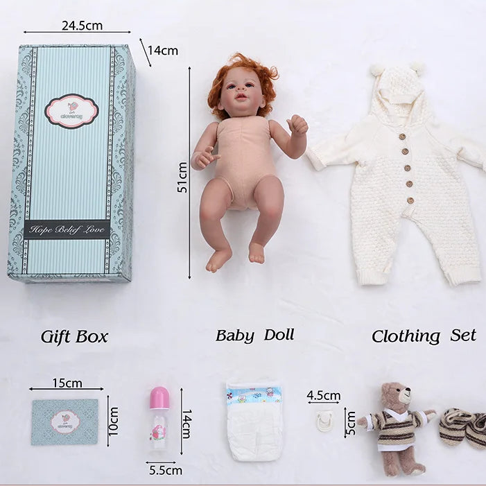 24-Inch Realistic Reborn Baby Doll with Teddy Companion