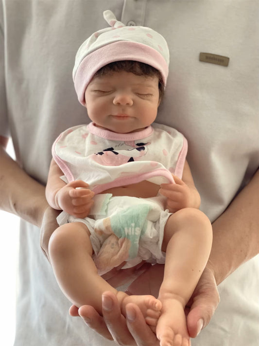Pascale, bébé reborn fille 45 cm aux cheveux implantés