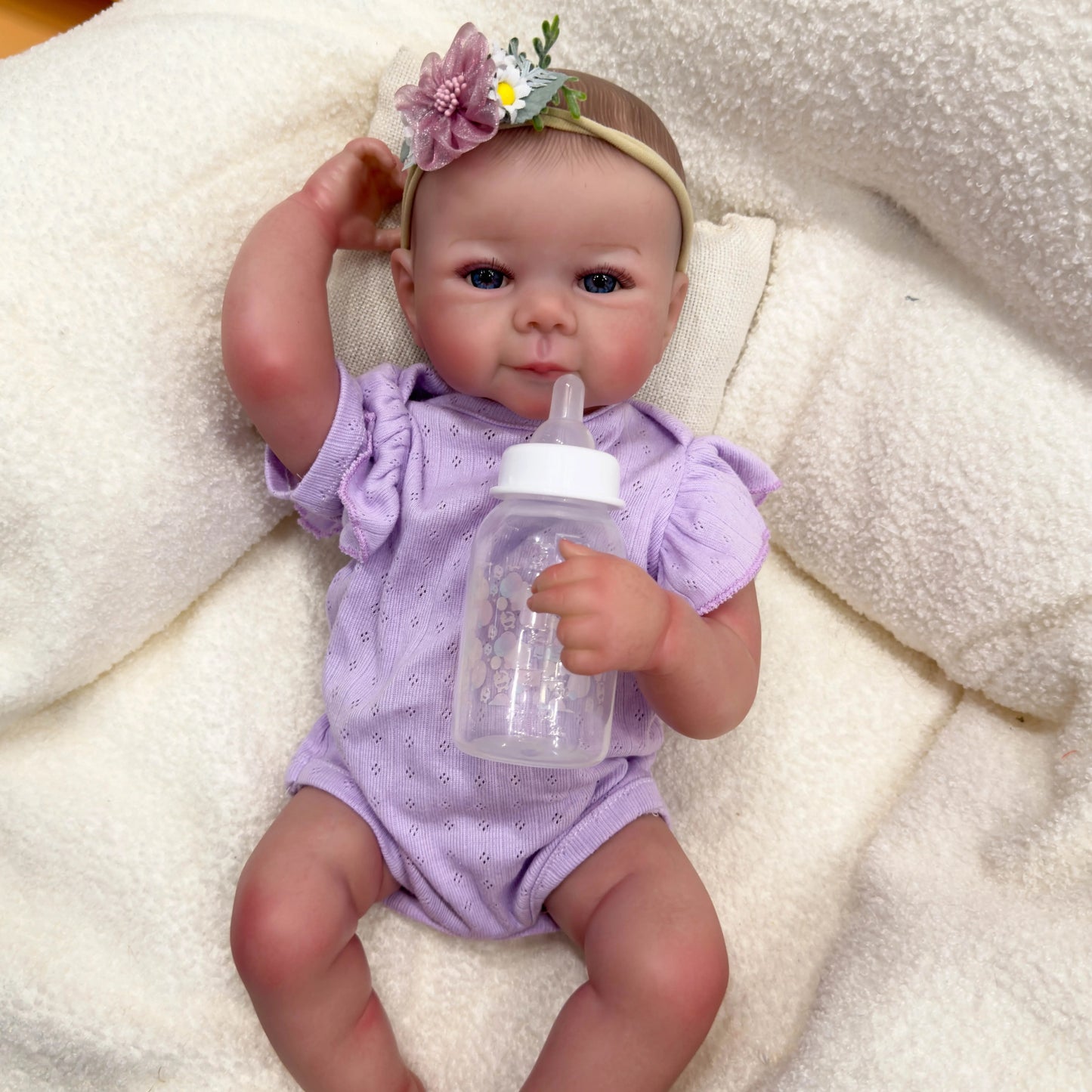 Elsi – 19” Hand-Painted Realistic Reborn Doll with Full Silicone Vinyl Body