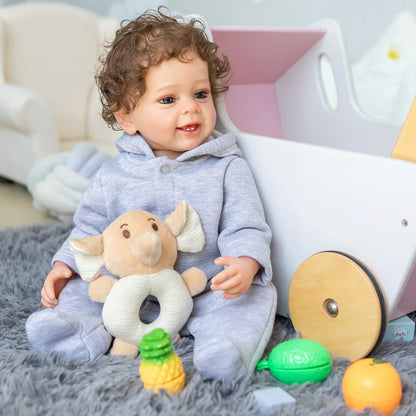 Soft Silicone Real Touch Reborn Baby Boy Doll: 22-Inch Full-Body