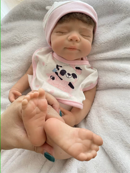 Pascale, bébé reborn fille 45 cm aux cheveux implantés