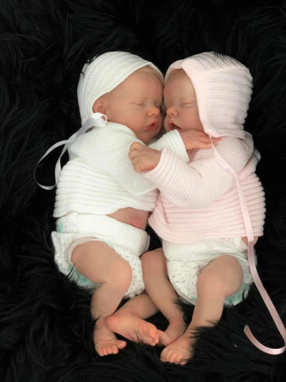 Maya et Ethan – jumeaux reborn tout corps en vinyle silicone