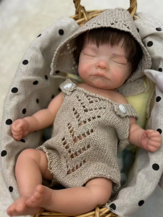 Realistic Full Body Silicone Reborn Baby Girl Doll with Rooted Hair