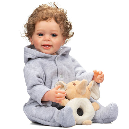 Soft Silicone Real Touch Reborn Baby Boy Doll: 22-Inch Full-Body