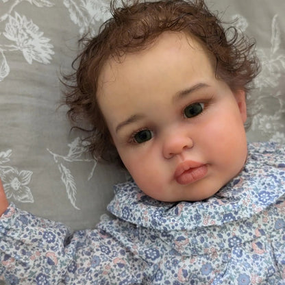 Mira – poupée bébé reborn aux cheveux implantés à la main (24 pouces, corps en tissu doux)