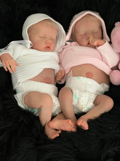 Maya et Ethan – jumeaux reborn tout corps en vinyle silicone