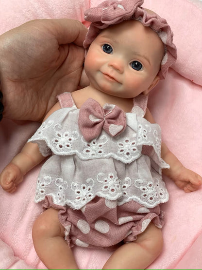 Maddie, poupée bébé reborn en silicone ultra élastique premium 12 pouces