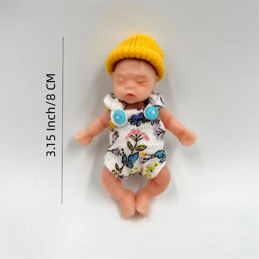 Mini poupée reborn fille tout silicone 8 cm (3,15 pouces)